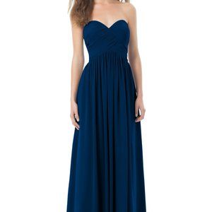 Bill Levkoff Navy Chiffon Bridesmaids Gown